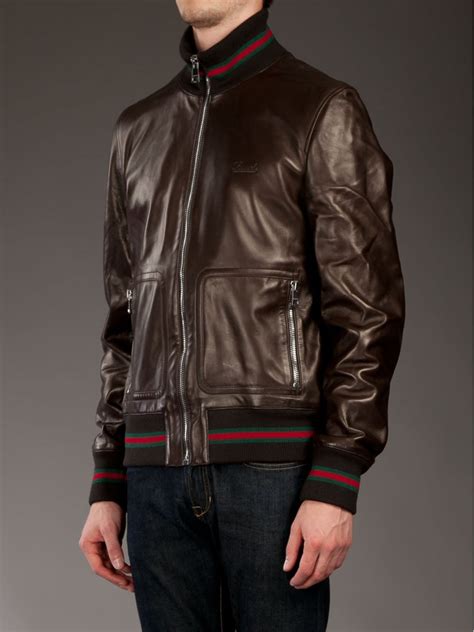 mens leather gucci jacket|gucci technical jackets for men.